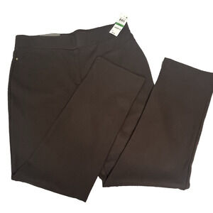 JM Collection Pants size Large Chocolate Brown Slim Leg Stretch Career Casual